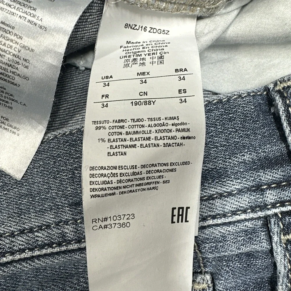 Armani Exchange AX Straight Leg Men's Jeans 34R(34x32) Medium Wash Fade Preppy